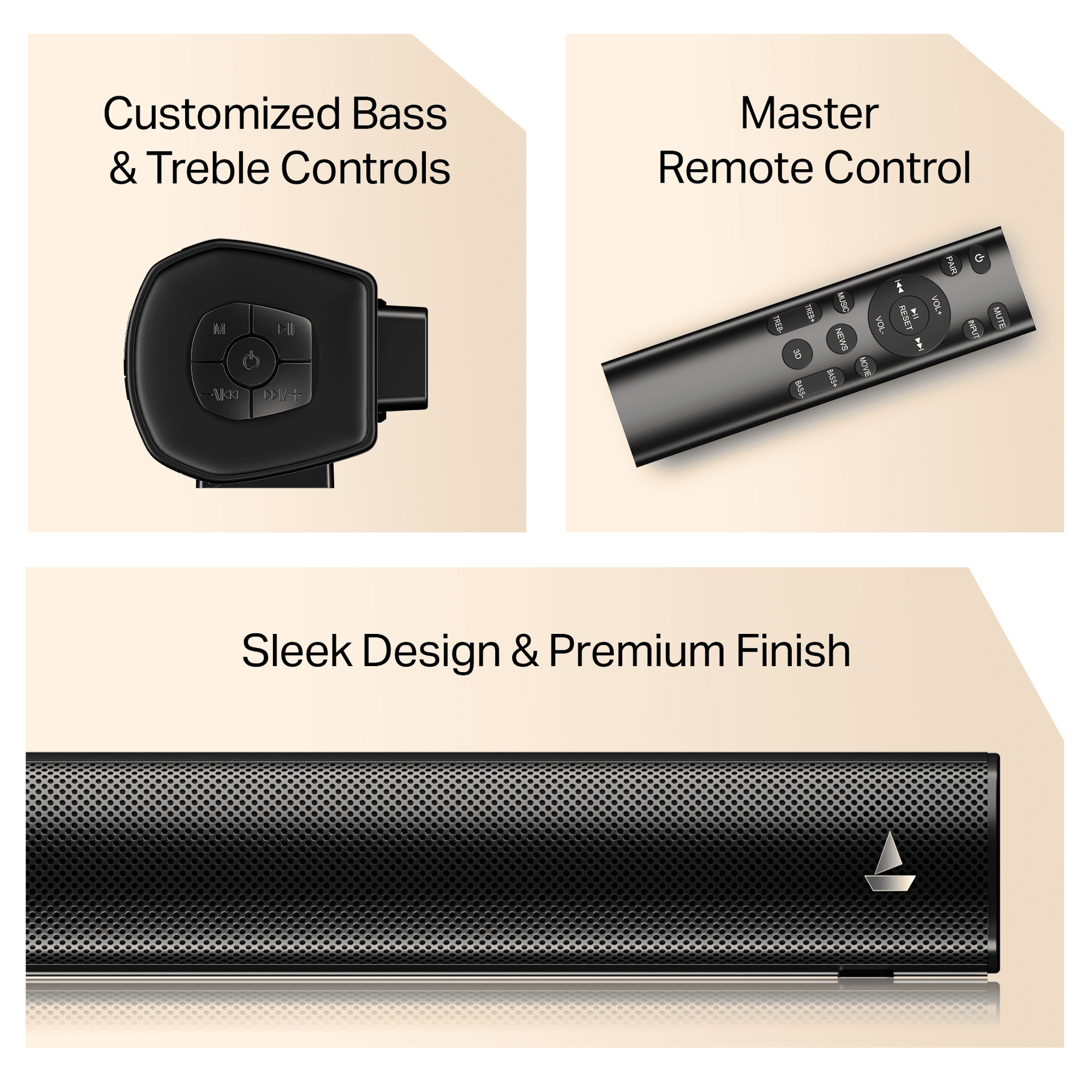 boAt Aavante 2.1 1200 | 120W 2.1 Channel Soundbar with Bluetooth v5.4, EQ Modes & Master Remote