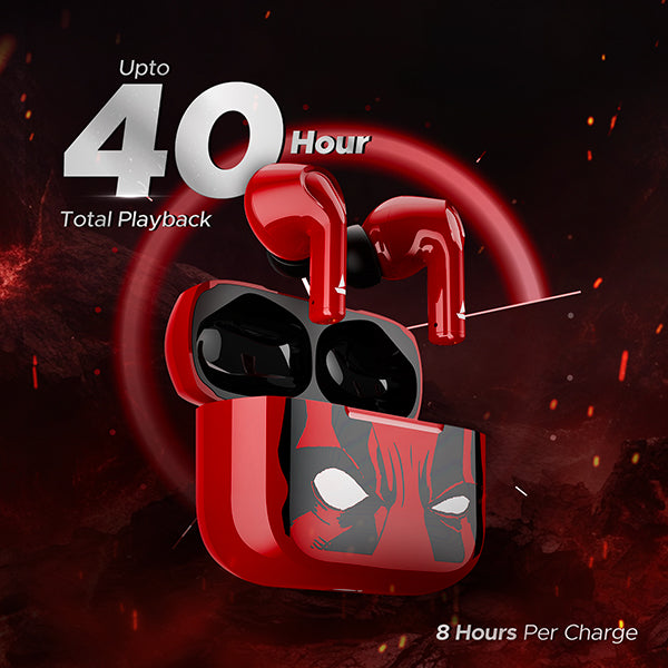 boAt Airdopes 161 Deadpool Edition | Wireless Earbuds with 40 Hours Playback, ASAP™ Charge, boAt Immersive Sound, Bluetooth v5.1