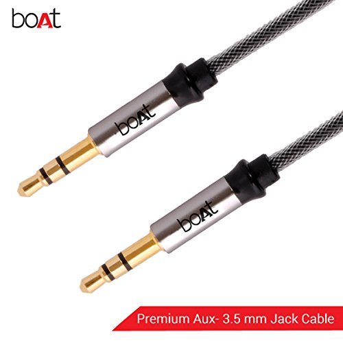 boAt AUX 500 | 3.5mm Audio AUX male to male Cable with Universal Compatibility, Nylon Braiding, Durable Connectors