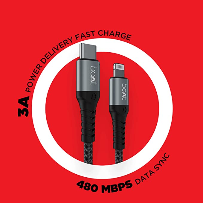 boAt LTG 650 | Type C to Apple Certified Lightning Cable 1.5 Meter