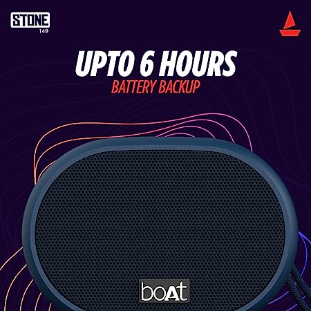 boAt Stone 149 | Portable Bluetooth Speaker with 3W Immersive Sound, 6 Hours Playback, Bluetooth v5.0, 1200 mAh Battery