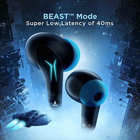 boAt Immortal 121 | Bluetooth Gaming Wireless Earbuds with BEAST™️ Mode (40ms Low Latency), ASAP™️ Charge, 40 Hours Playback, & Blazing RGB Lights