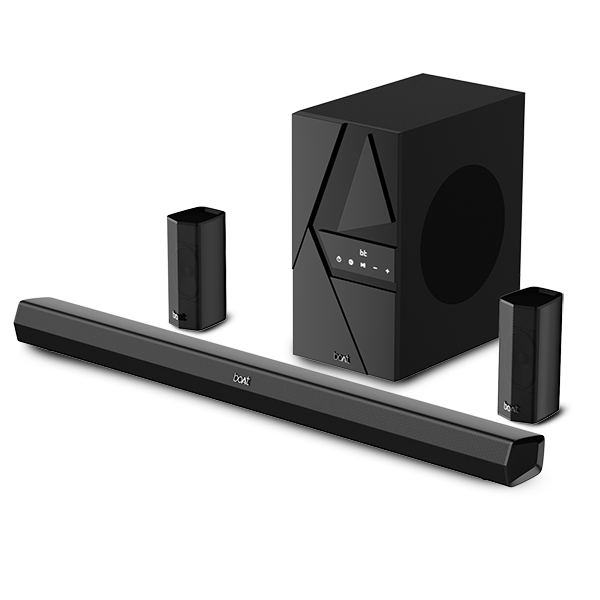 boAt Aavante Bar 3500 | Bluetooth Soundbar with 500W RMS Immersive Sound, 5.1 Channel with Subwoofer, Wired Rear Speakers