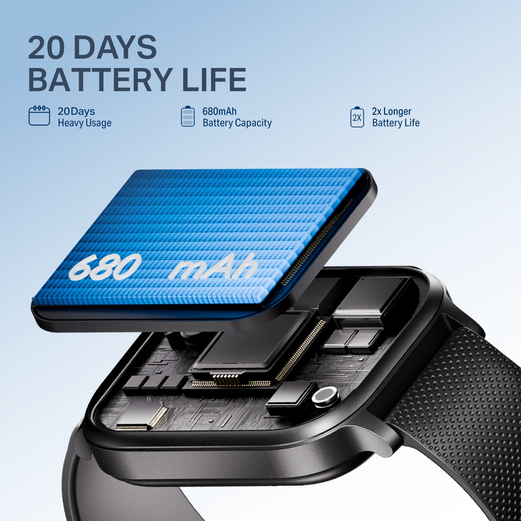 boAt Storm Infinity Max | Smartwatch with 2.01" HD Display, 20-Day Battery Life, BT Calling, IP68, and Functional Crown