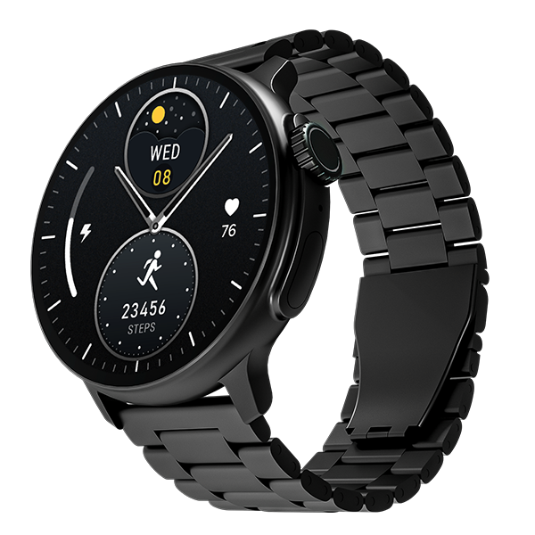 boAt Lunar Tigon Smartwatch with Round AMOLED Display, BT Calling, 100+ Sports Modes, Functional Crown