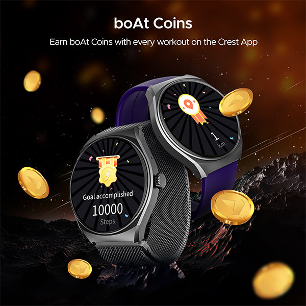 boAt Lunar Comet | HD Display 1.39" (3.53 cm) Smartwatch with Bluetooth Calling, Functional Crown, 100+ Sports Modes