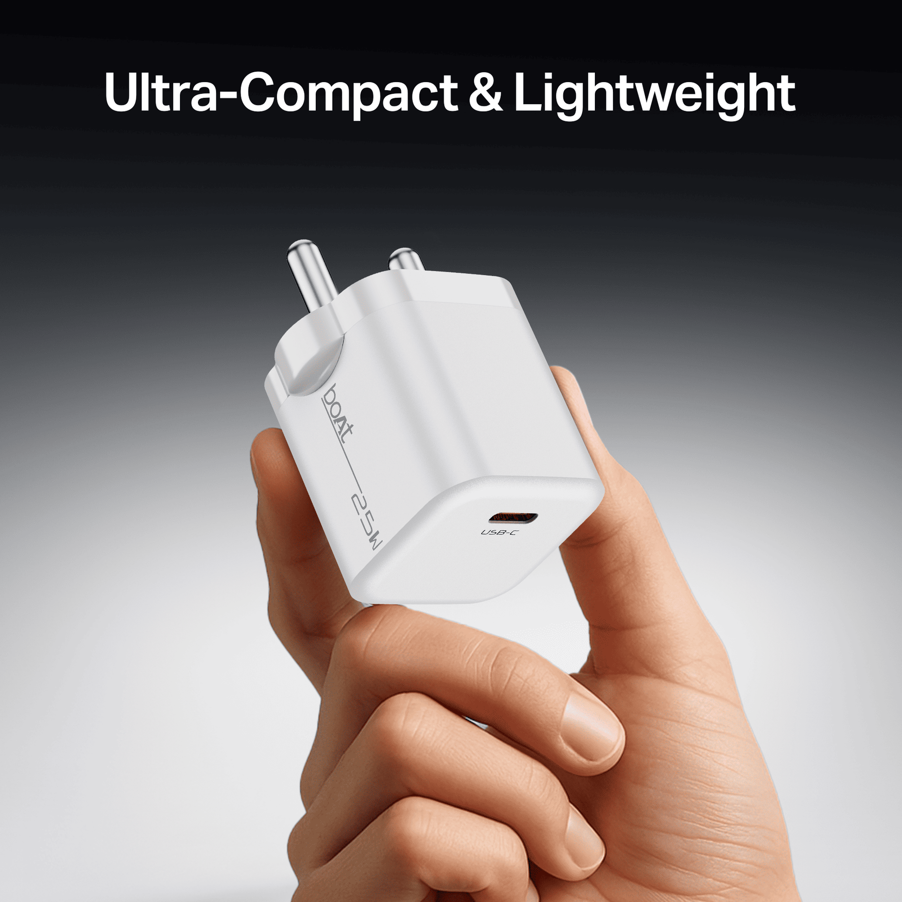 boAt 25W PD Charger | Fast Charging Adapter with PD & PPS, 12-Layer Protection & Compact Design