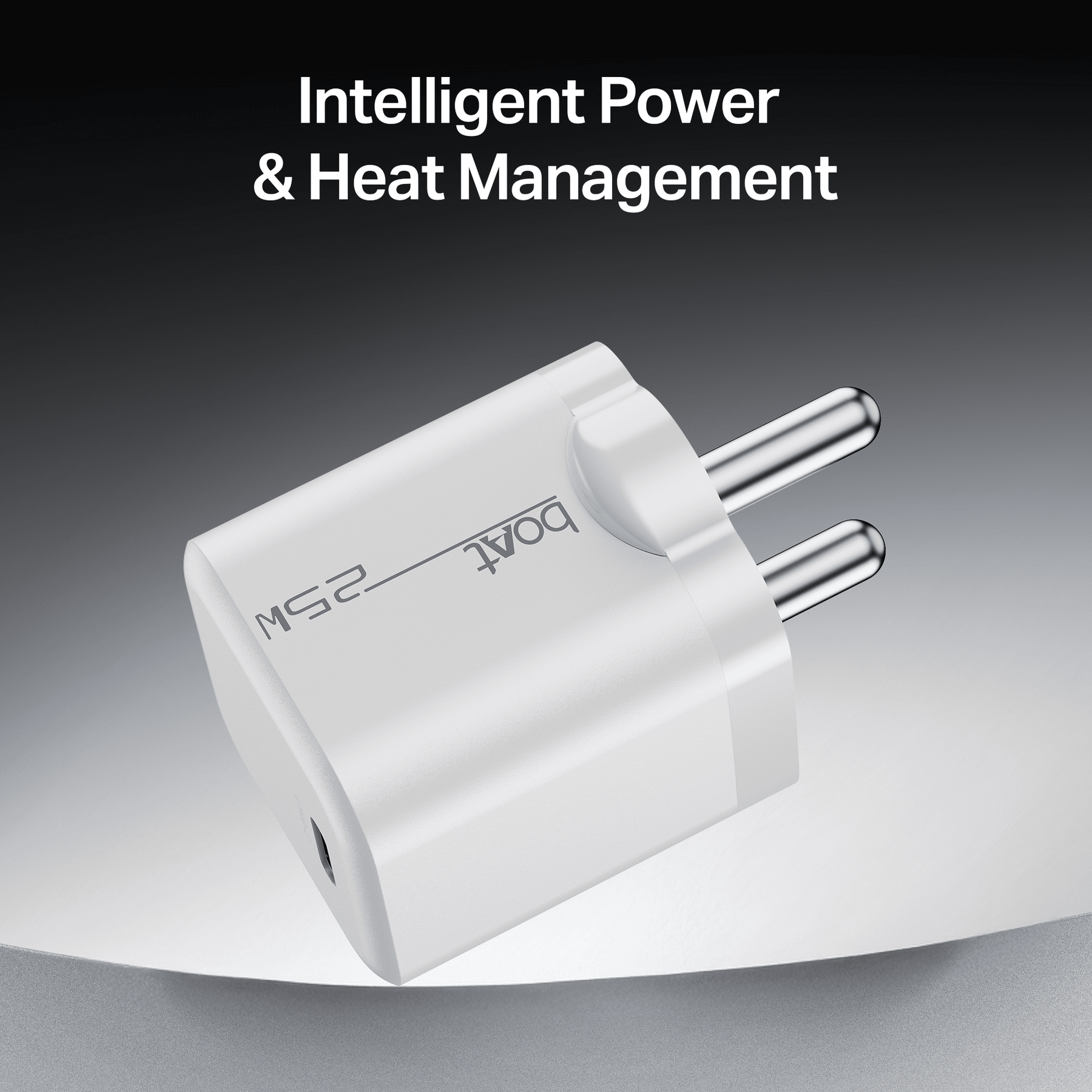 boAt 25W PD Charger | Fast Charging Adapter with PD & PPS, 12-Layer Protection & Compact Design