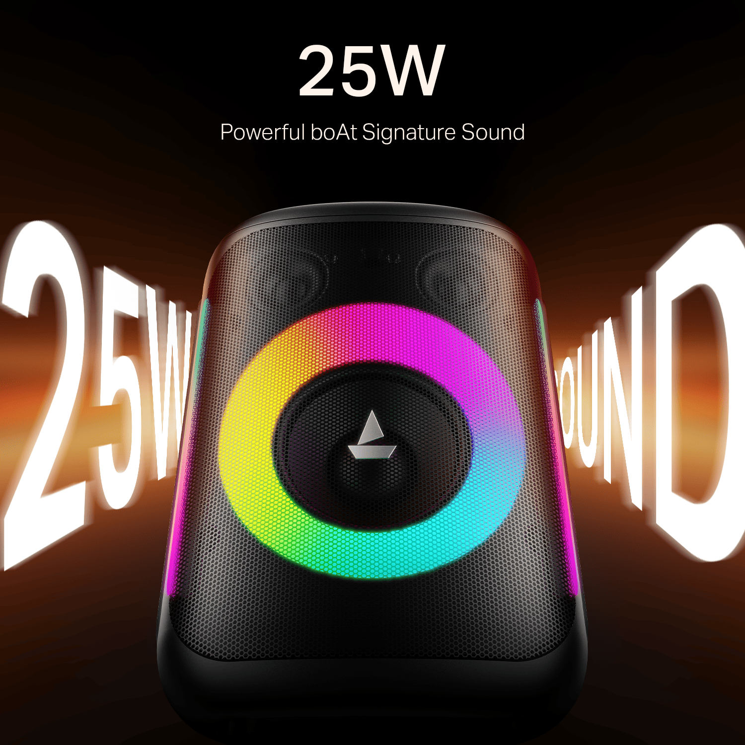 boAt PartyPal 30 | Bluetooth Speaker with 25W Sound, RGB LEDs, 6 Hours Playback, Karaoke & TWS