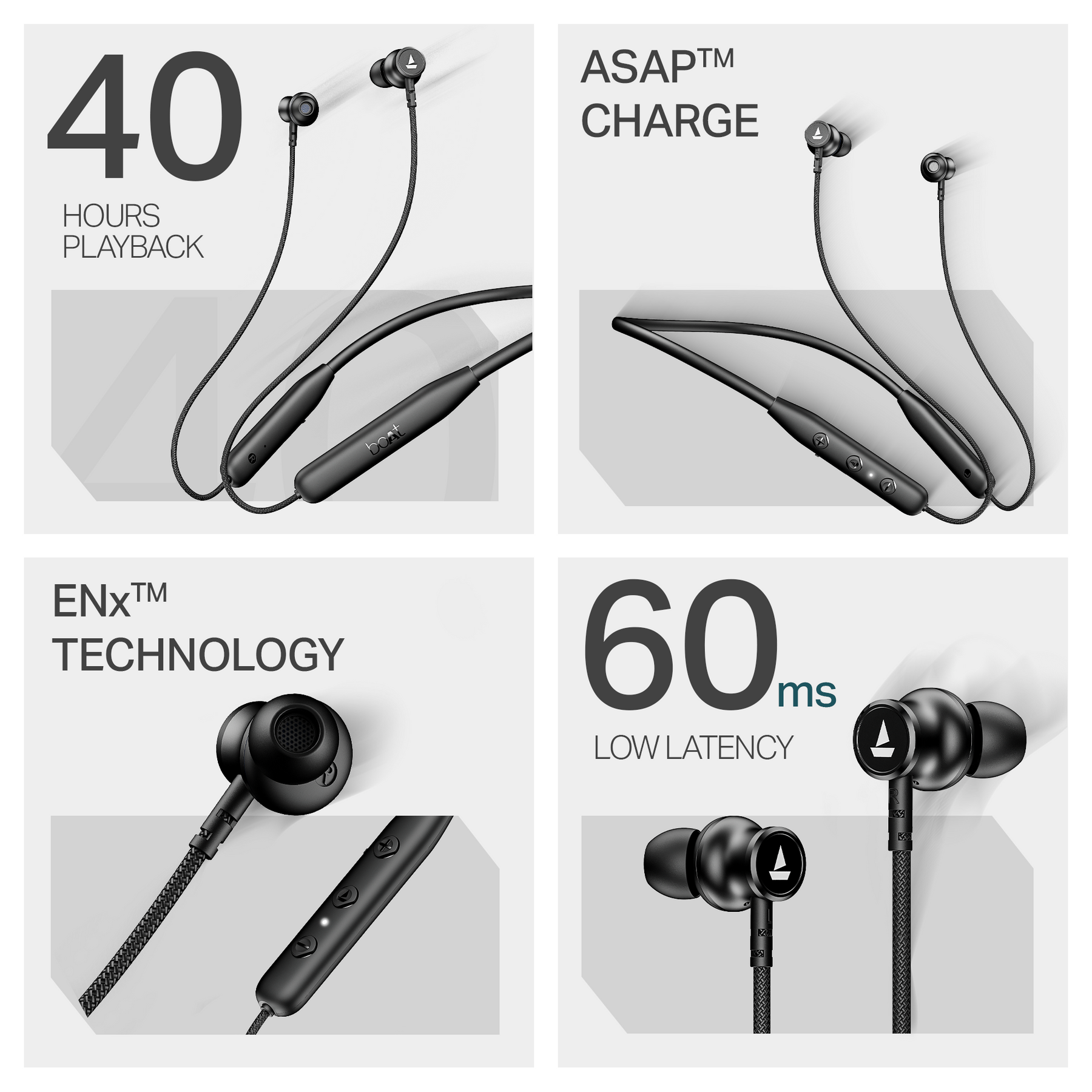 boAt Rockerz 112 | Wireless Neckband with Beast™ Mode, 40H Playback, ENx™ Tech, Dual Pairing