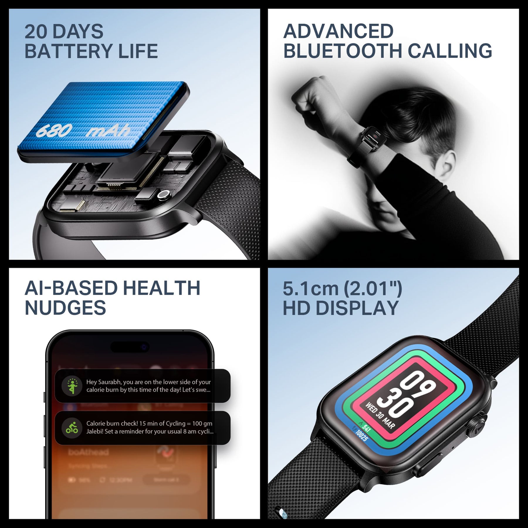 boAt Storm Infinity Max | Smartwatch with 2.01" HD Display, 20-Day Battery Life, BT Calling, IP68, and Functional Crown