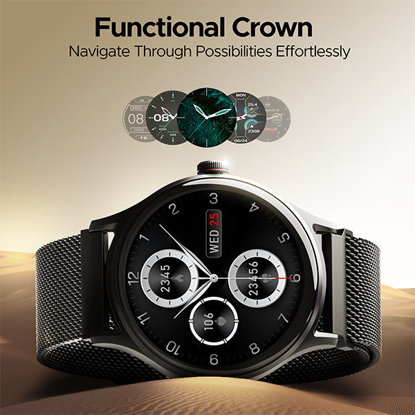 boAt Lunar Mirage | Smartwatch with 1.52" (3.86cm) Round HD Display, BT Calling, 100+ Sports Modes, Functional Crown