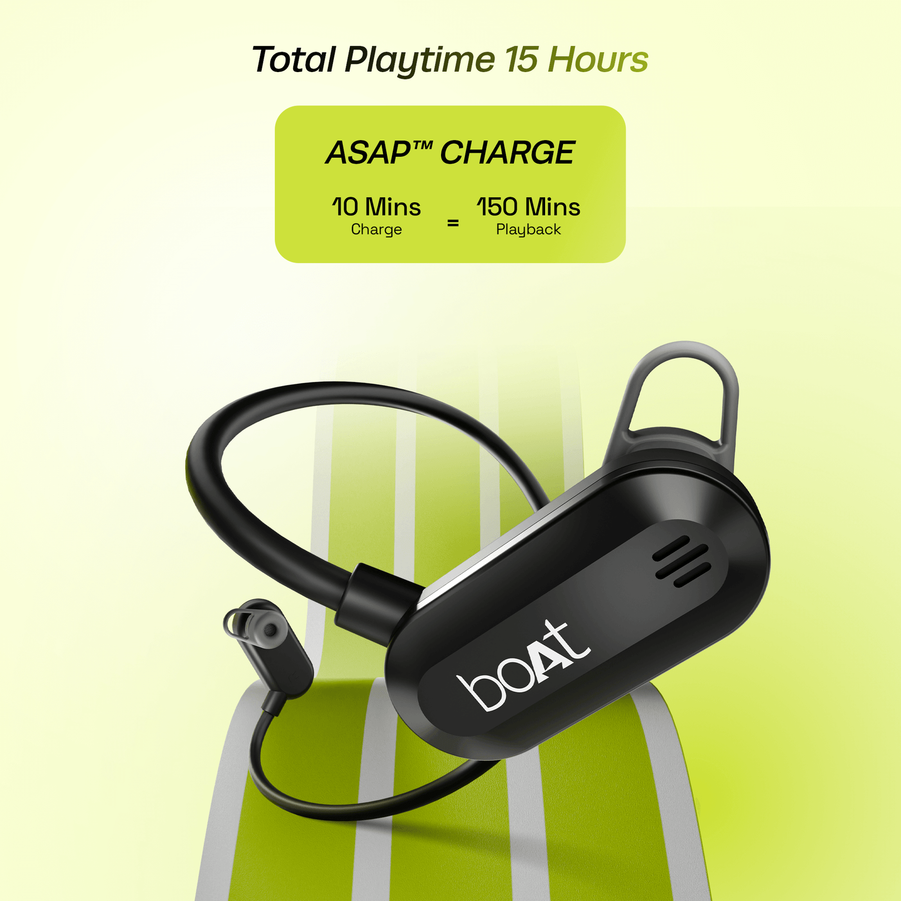 boAt Rockerz 261 Pro | Wireless Earphone with 15 Hours Playback, ASAP™ Charge, 14.8mm Drivers, Bluetooth v5.3, ENx™ Tech (Perfect for Outdoor Sports)