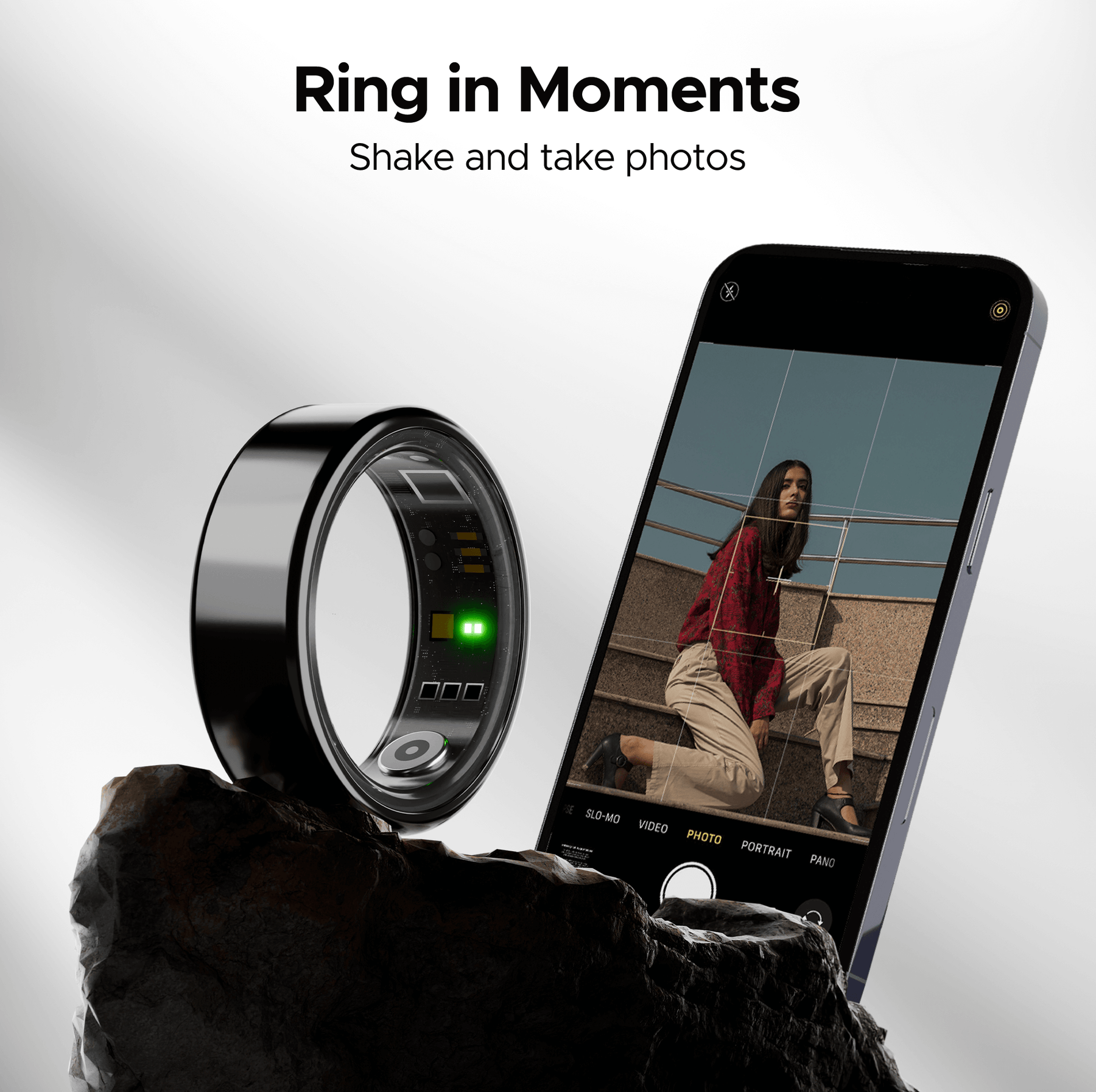 boAt Smart Ring Active | Smart Ring with Stainless Steel Design, 90% Lighter, Health Monitoring, Magnetic Charging Case