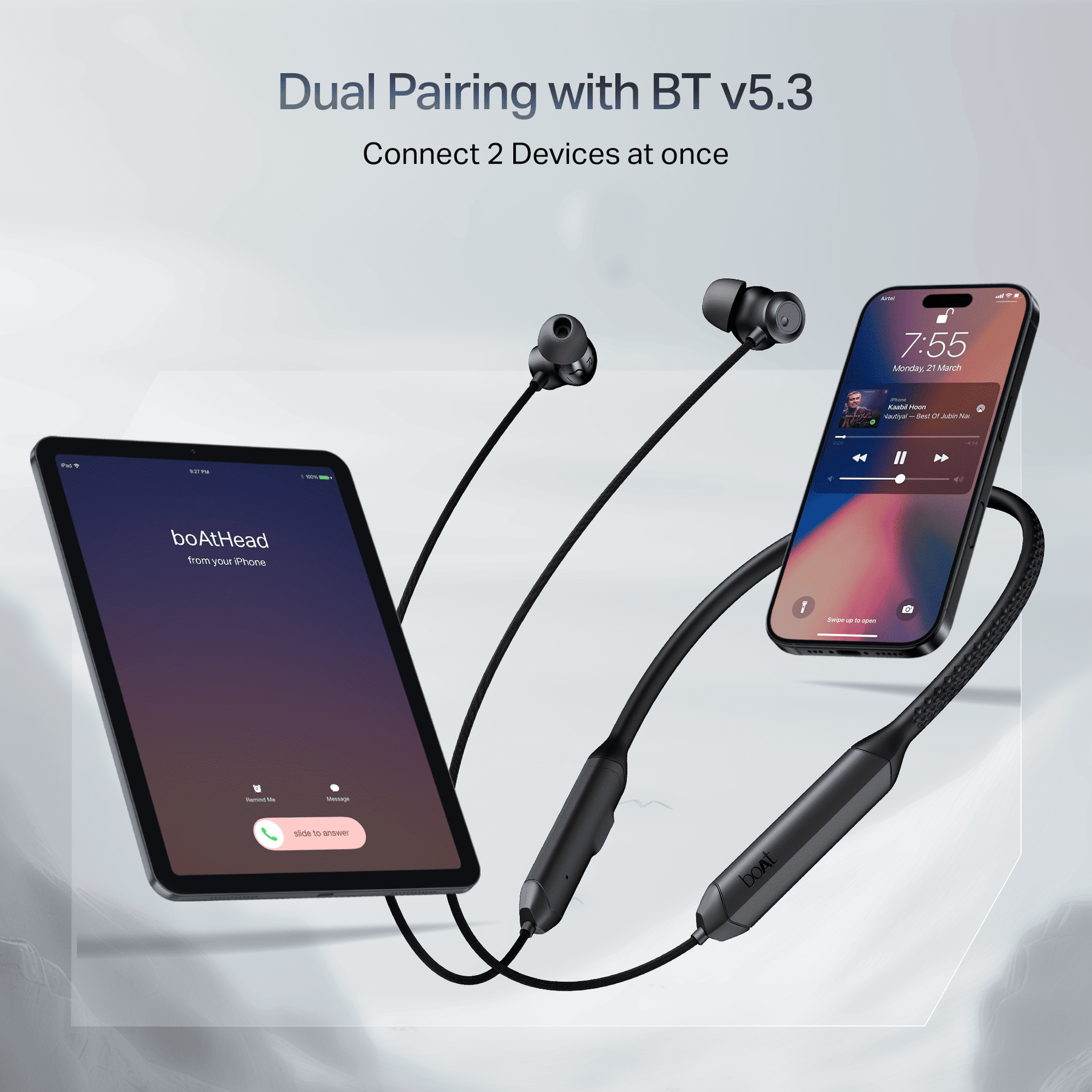 boAt Rockerz Prime 255Z | Wireless Neckband with 50 Hours Playback, Spatial Audio, AI ENx™ Tech, Dual EQs & BEAST™ Mode