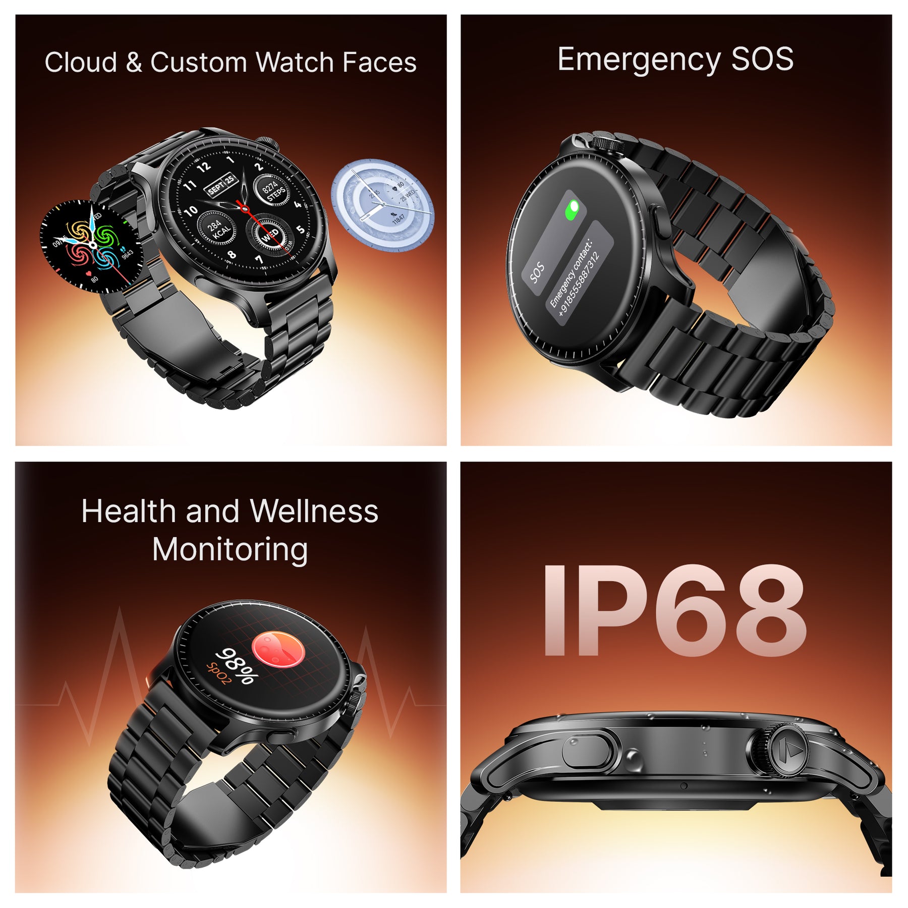 boAt Ultima Prime | Smartwatch with 1.43" AMOLED Display, Cloud Watch Faces, Emergency SOS, BT Calling, Functional Crown