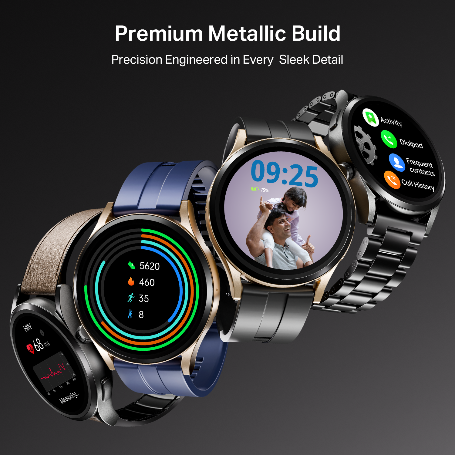 boAt Chrome Horizon | Smartwatch with 1.51" AMOLED Display, Premium Metal Built, VO2 Max, Video Watch Face, Functional Crown