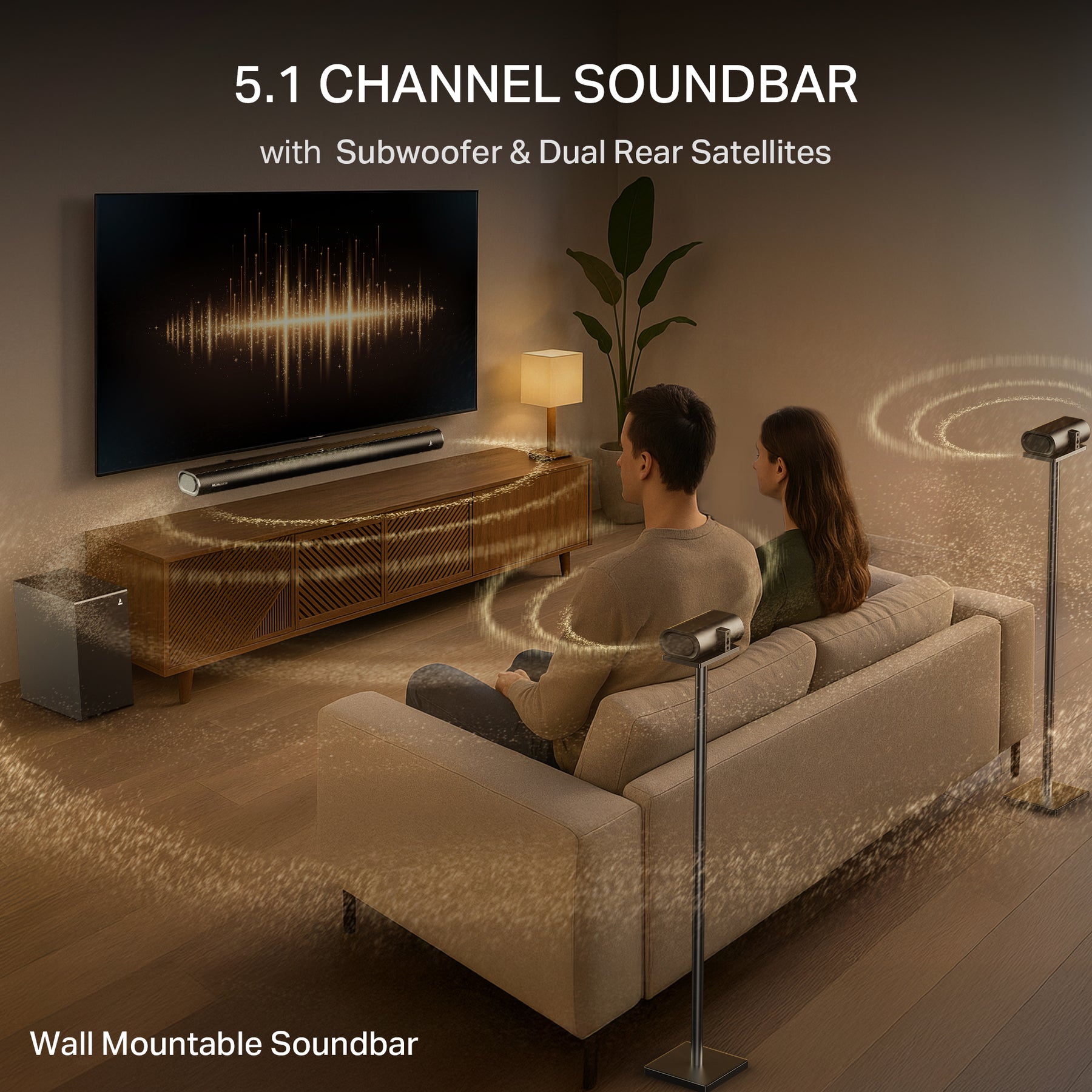 boAt Aavante Prime 5.1 5000DA | 500W 5.1 Channel Soundbar with Dolby Atmos, Bluetooth v5.3 & Master Remote