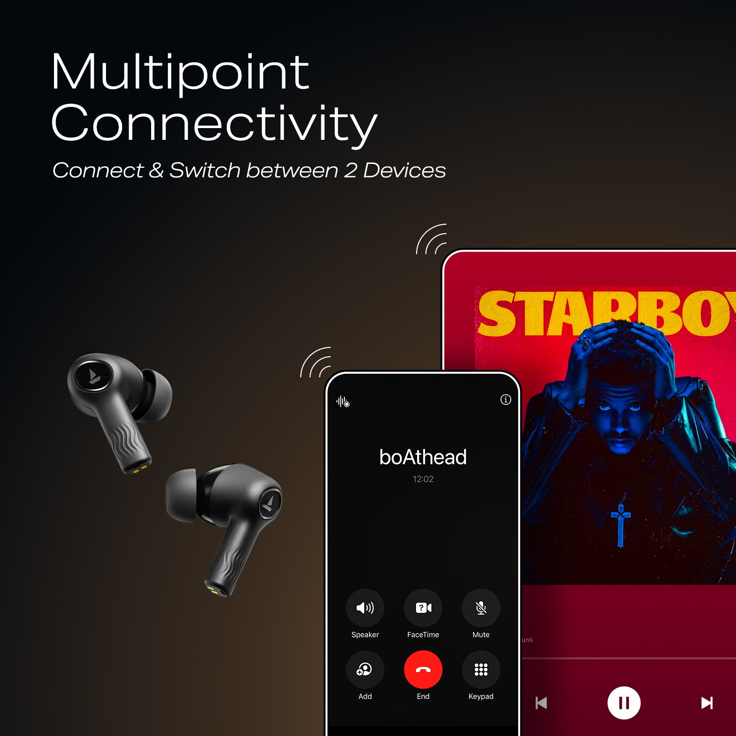 boAt Nirvana Ion ANC Pro | Wireless Earbuds with 32dB ANC, 120 Hours Playback, Dual EQ Modes, LDAC technology, BEAST™ Mode