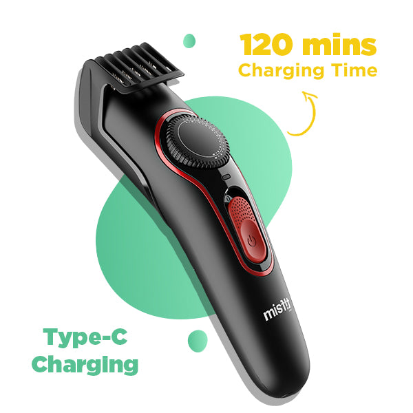 Misfit Groom 300 | Trimmer with 120 Minutes Runtime, 20 Length Settings, Premium Matte Finish, Type-C Charging