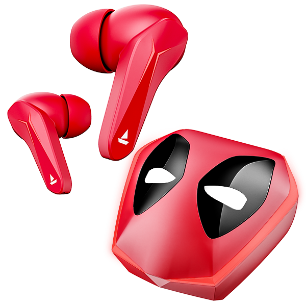 boAt Immortal 121 Deadpool Edition | Wireless Gaming Earbuds with 40 Hours Playback, BEAST™️Mode, ENx™ Tech, Blazing RGB Lights