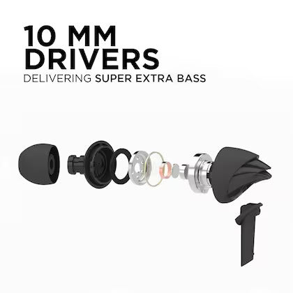 Bassheads 100 | Wired Earphone with 10mm Dynamic Drivers, Stylish Hawk-inspired Design, Super Extra Bass