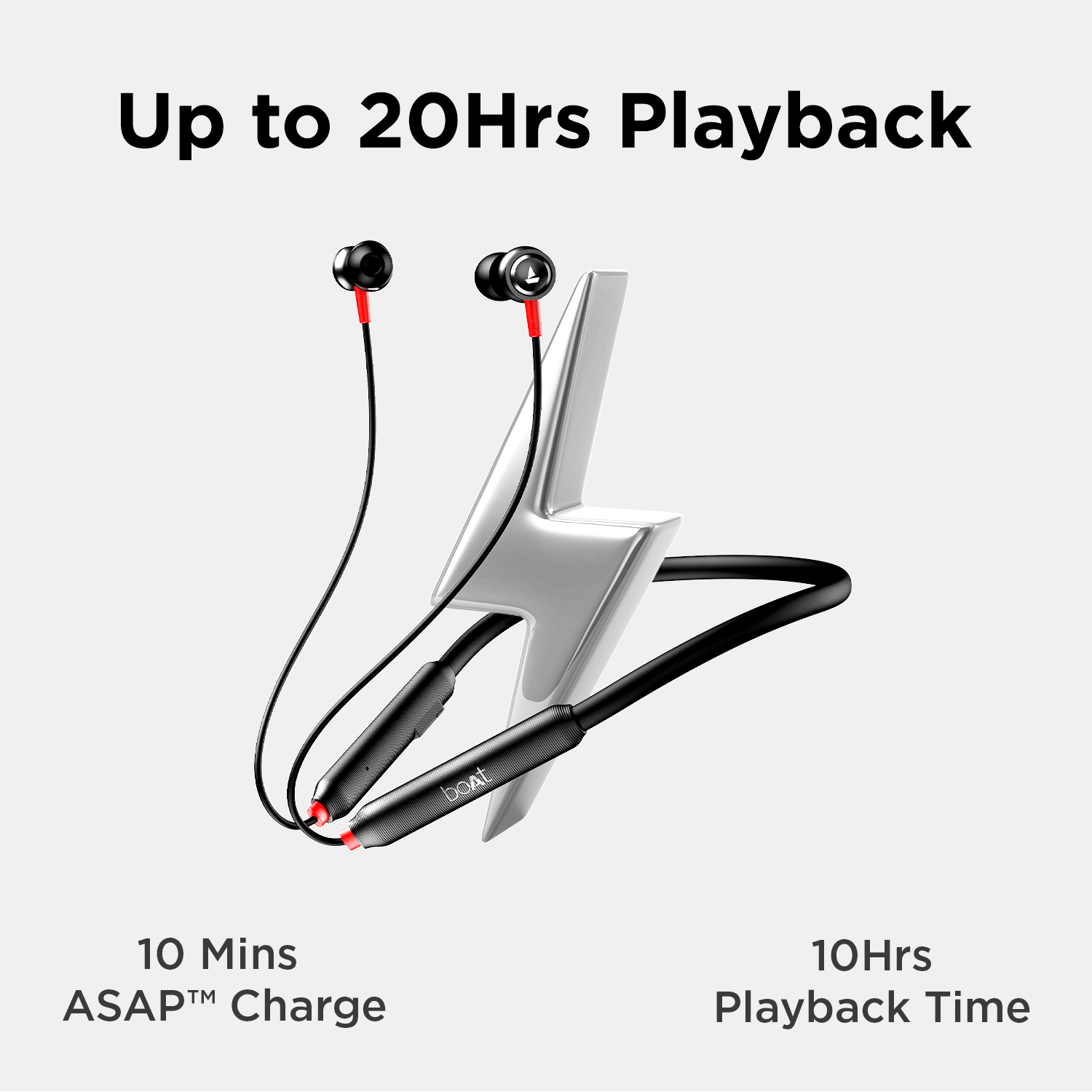 boAt Rockerz 185 Pro | Wireless Neckband with ENx™ Technology, 10mm Drivers, BEAST™ Mode, ASAP™ Charge, Dual Pairing feature