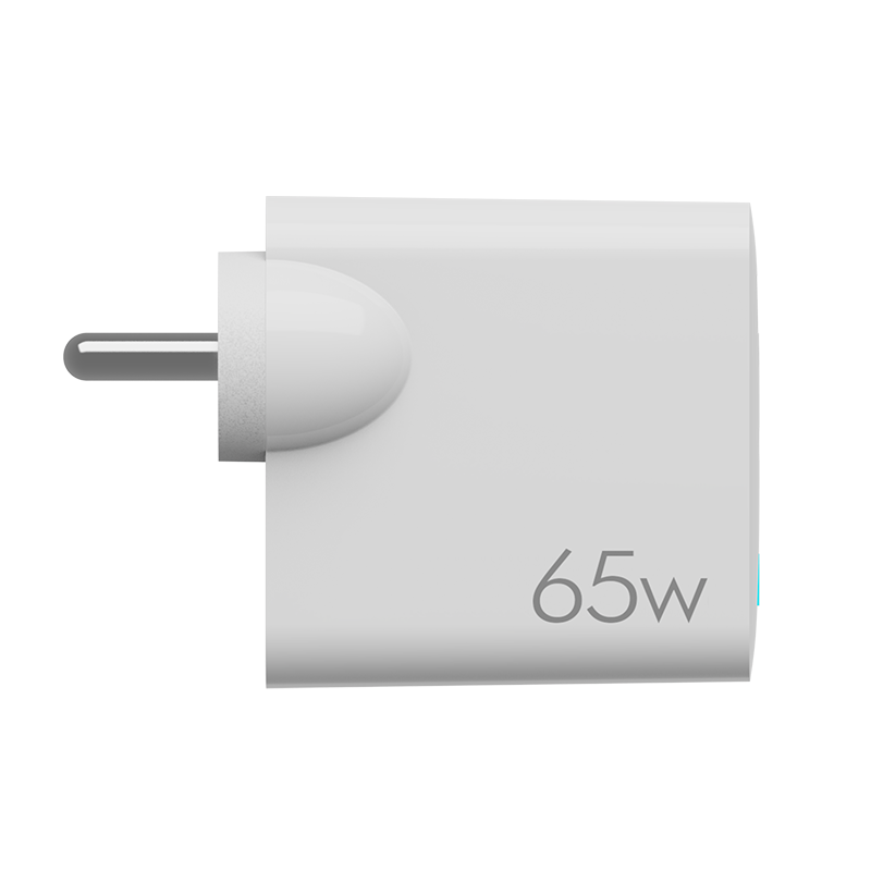boAt 65 W WCD QCPD High Power Quick Charger with Type C Cable, Auto Detect Dual Port, LED Indicator, QC 3.0 & GaN Chip Technology (White)
