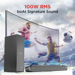 boAt Aavante Bar 1200D | 100W RMS Dolby Audio Soundbar with Wired Subwoofer, 2.1 Channel, Bluetooth, Master Remote Control