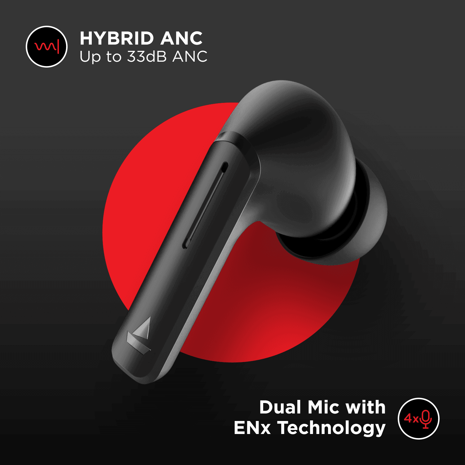 Airdopes 601 ANC | Wireless Earbuds with 10mm Drivers, Hybrid Active Noise Cancelling, Type C charging Interface