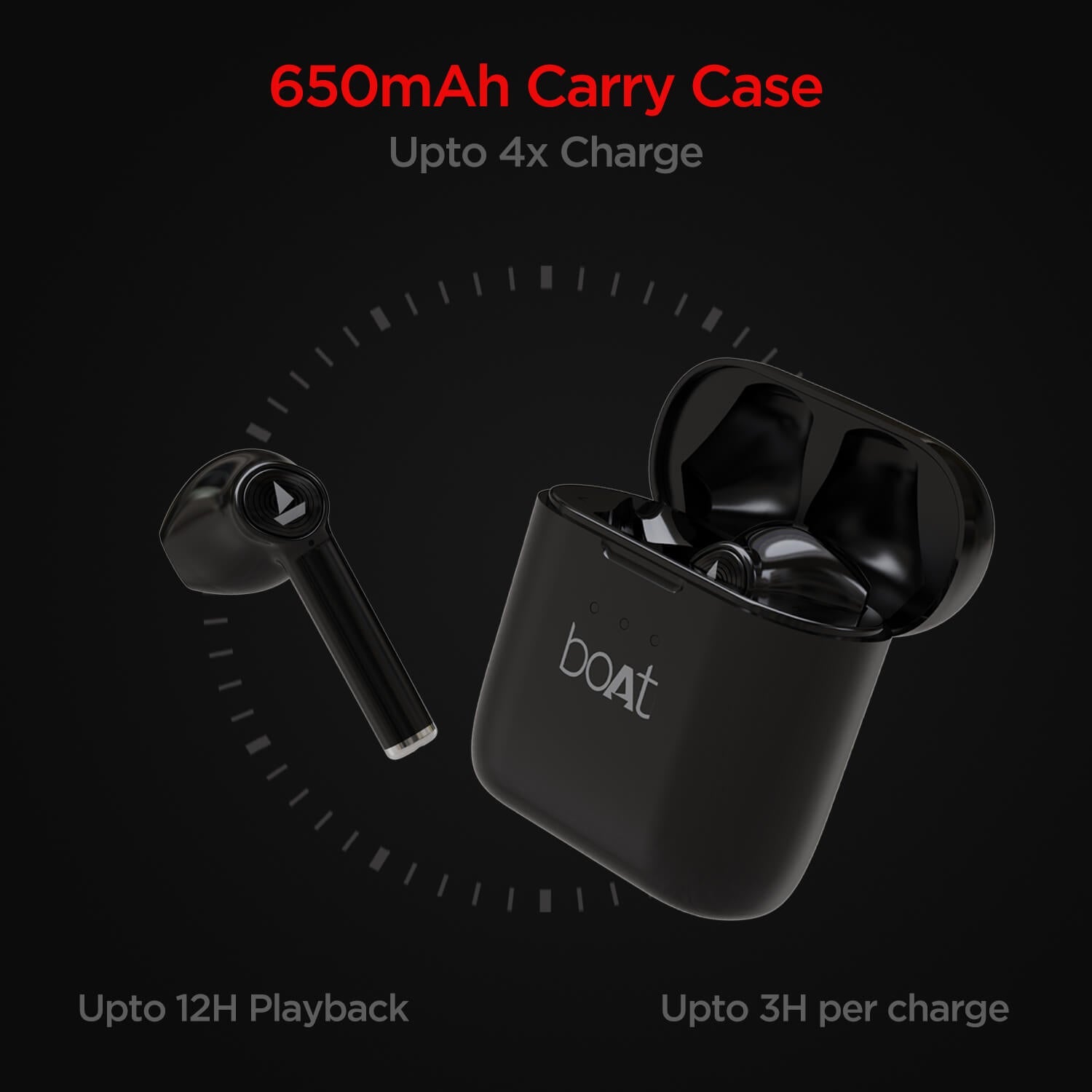 boAt Airdopes 138 | Wireless Earbuds with 13mm Drivers, Bluetooth V5.0+EDR, IWP Technology, 650mAh Pocket friendly Charging Case, 60 Hours nonstop music