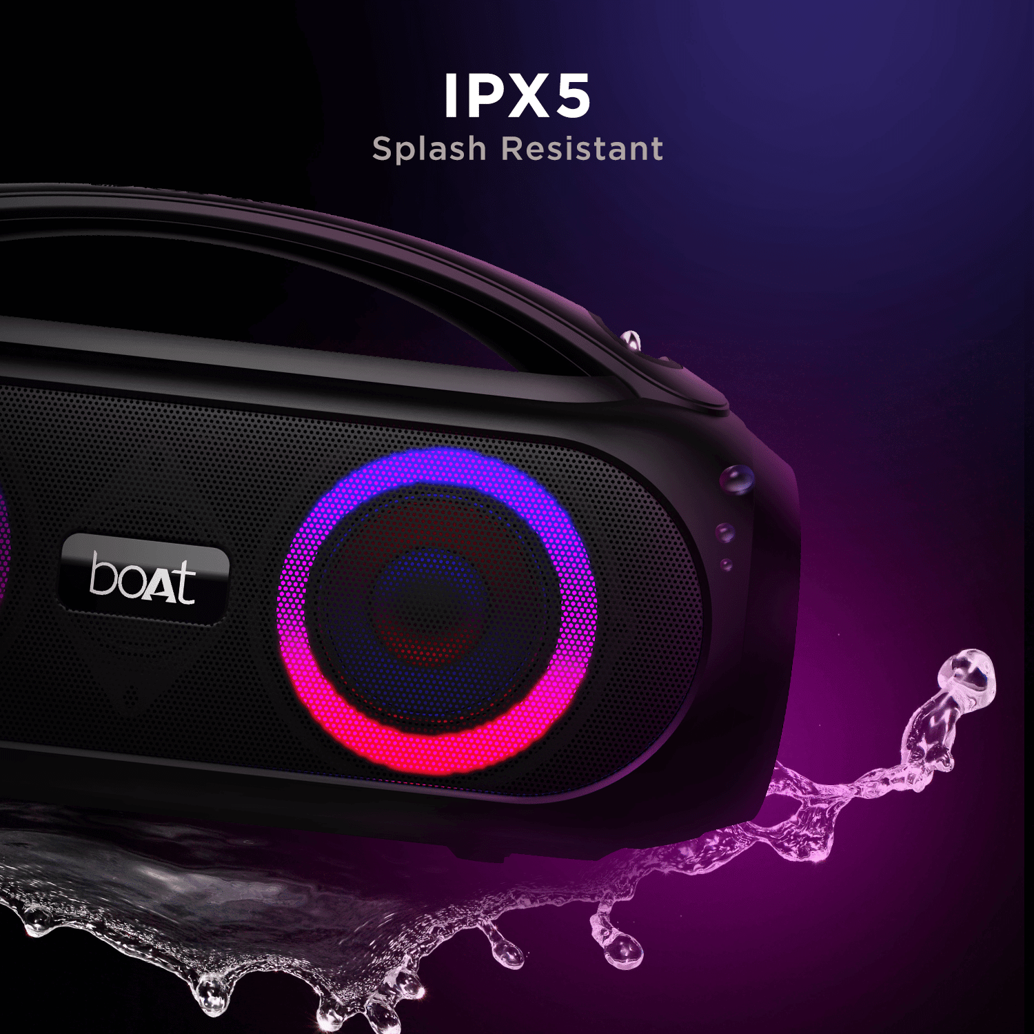 Party Pal 50 | Wireless Bluetooth Speaker with 20W RMS Stereo Sound, RGB LEDs, 4.5 Hrs Playback, USB, FM, AUX, BT