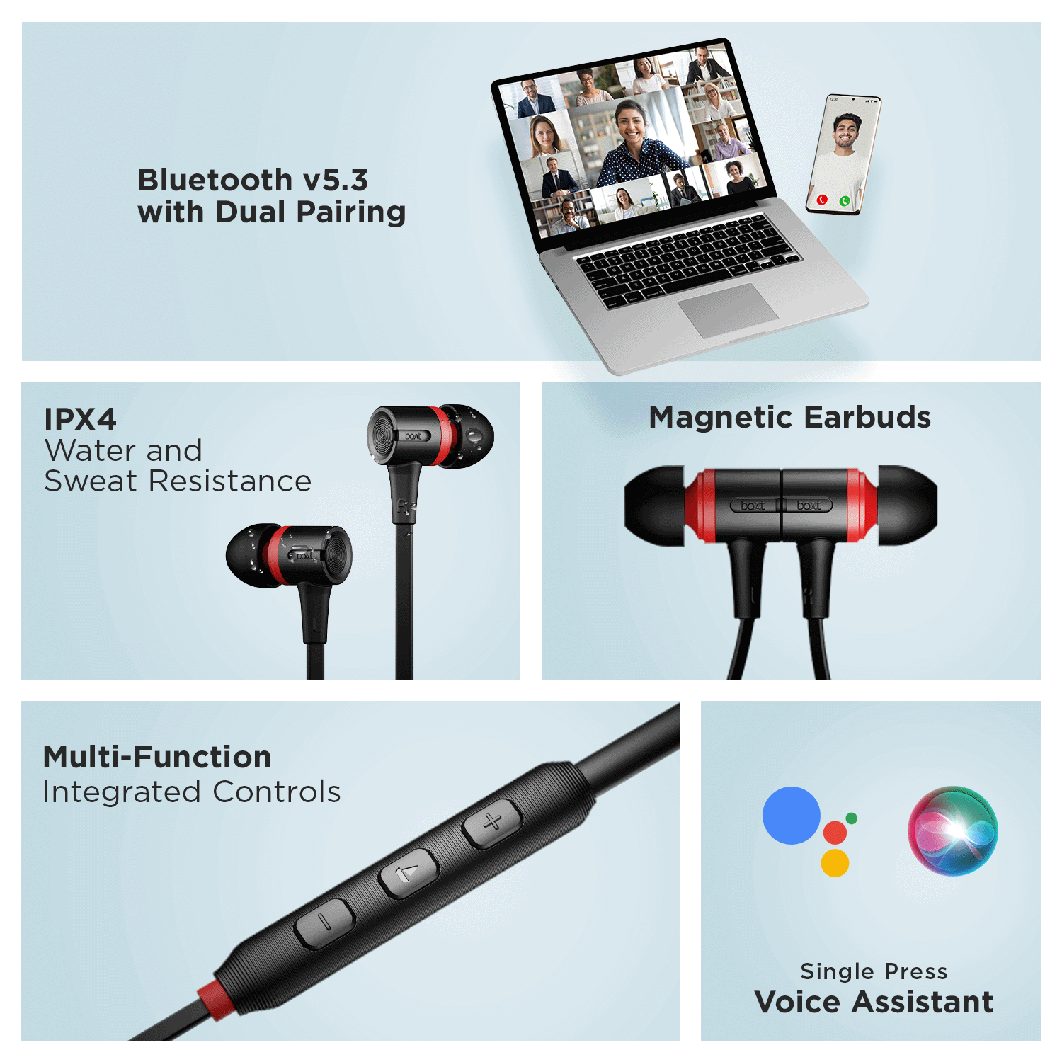 boAt Rockerz 245 Pro | Wireless Earphones with 10 min ASAP™ Fast Charge, 20 Hours of nonstop playback & ENx™ Technology