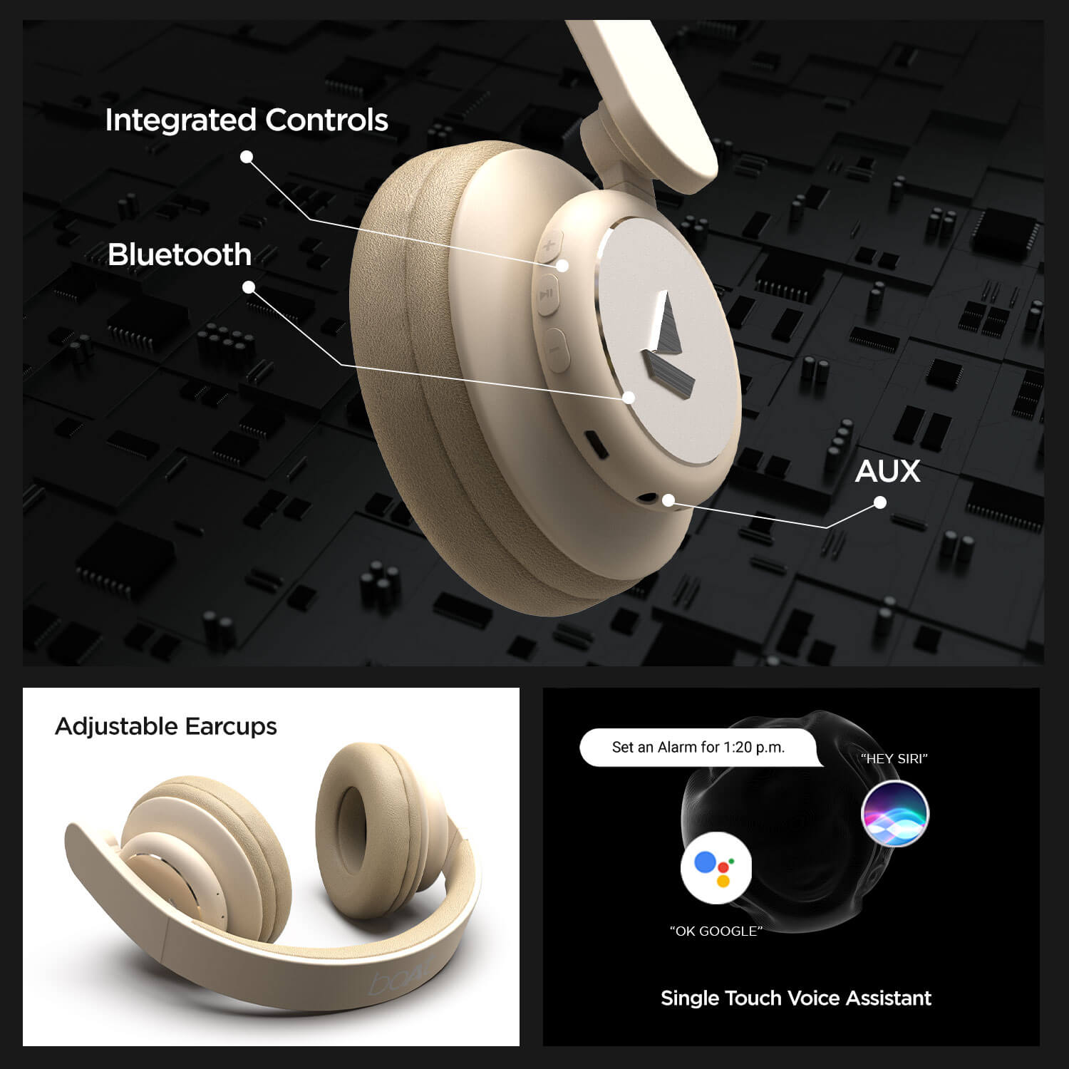 Rockerz 450 | Over Ear Bluetooth Headphones with Upto 15 Hours Playback, Adaptive Headband, 40mm Dynamic Driver, 300 mah Battery