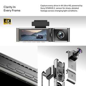 boAt HIVE Dashcam F1 Pro | 4K Triple-Channel Dashcam with ADAS & GPS