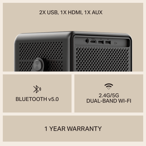 boAt Cinehead E1 | Smart Projector with 1080p Support, Android 13, and Up to 150” Big-Screen Viewing