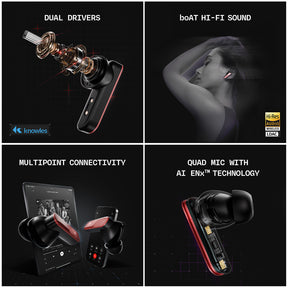boAt Nirvana X TWS | Wireless Earbuds with Knowles dual drivers, Hi-Res Audio LDAC, 40 Hours Playback, boAt Hi-Fi Sound, ENx™ Technology, Dual Pairing