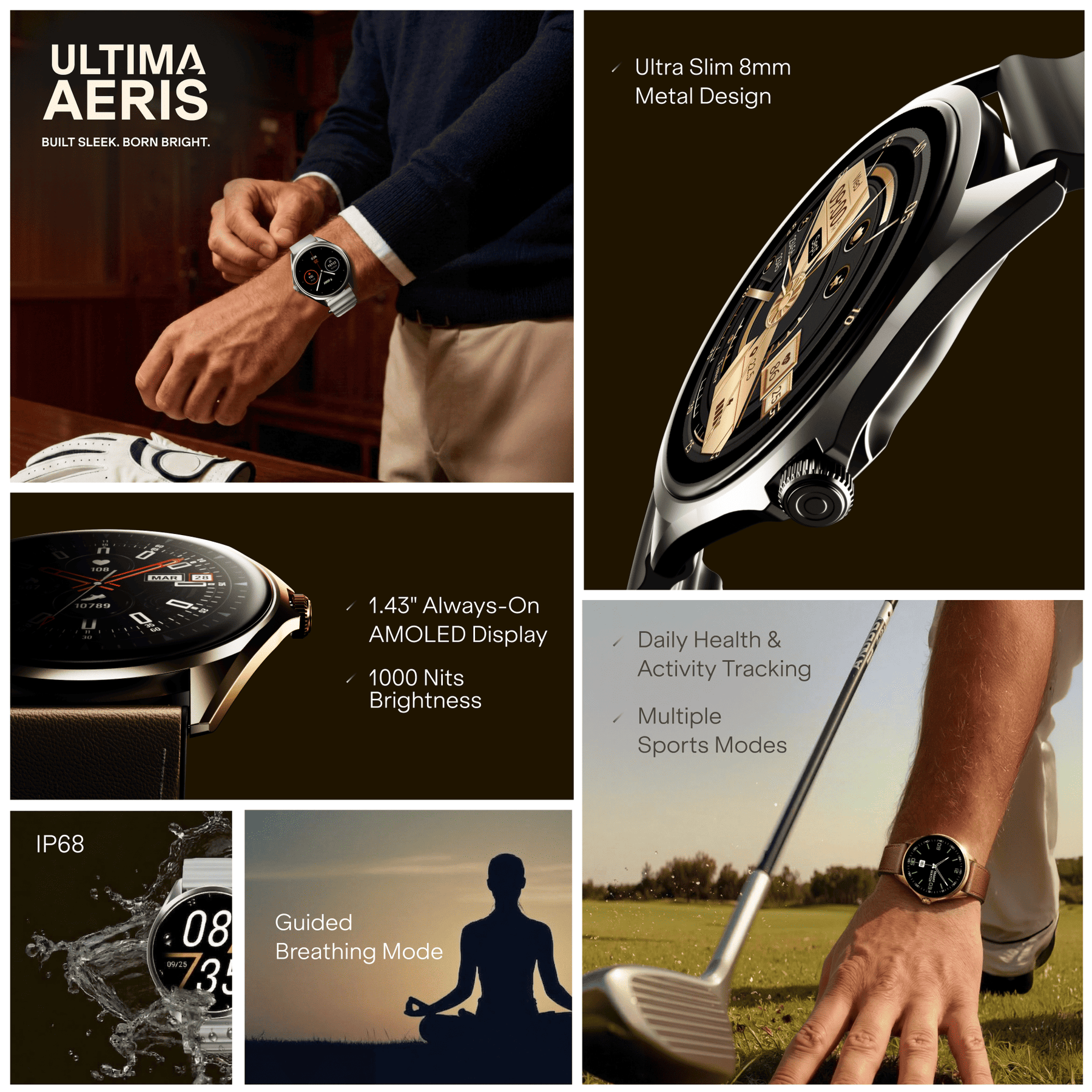 boAt Ultima Aeris | 1.43" AMOLED Smartwatch with 1000 Nits Brightness and Metal Design