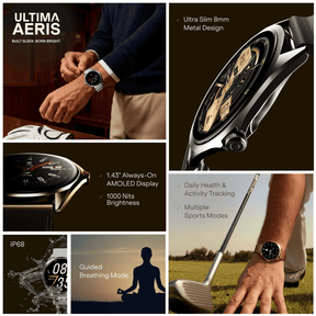 boAt Ultima Aeris | 1.43" AMOLED Smartwatch with 1000 Nits Brightness and Metal Design