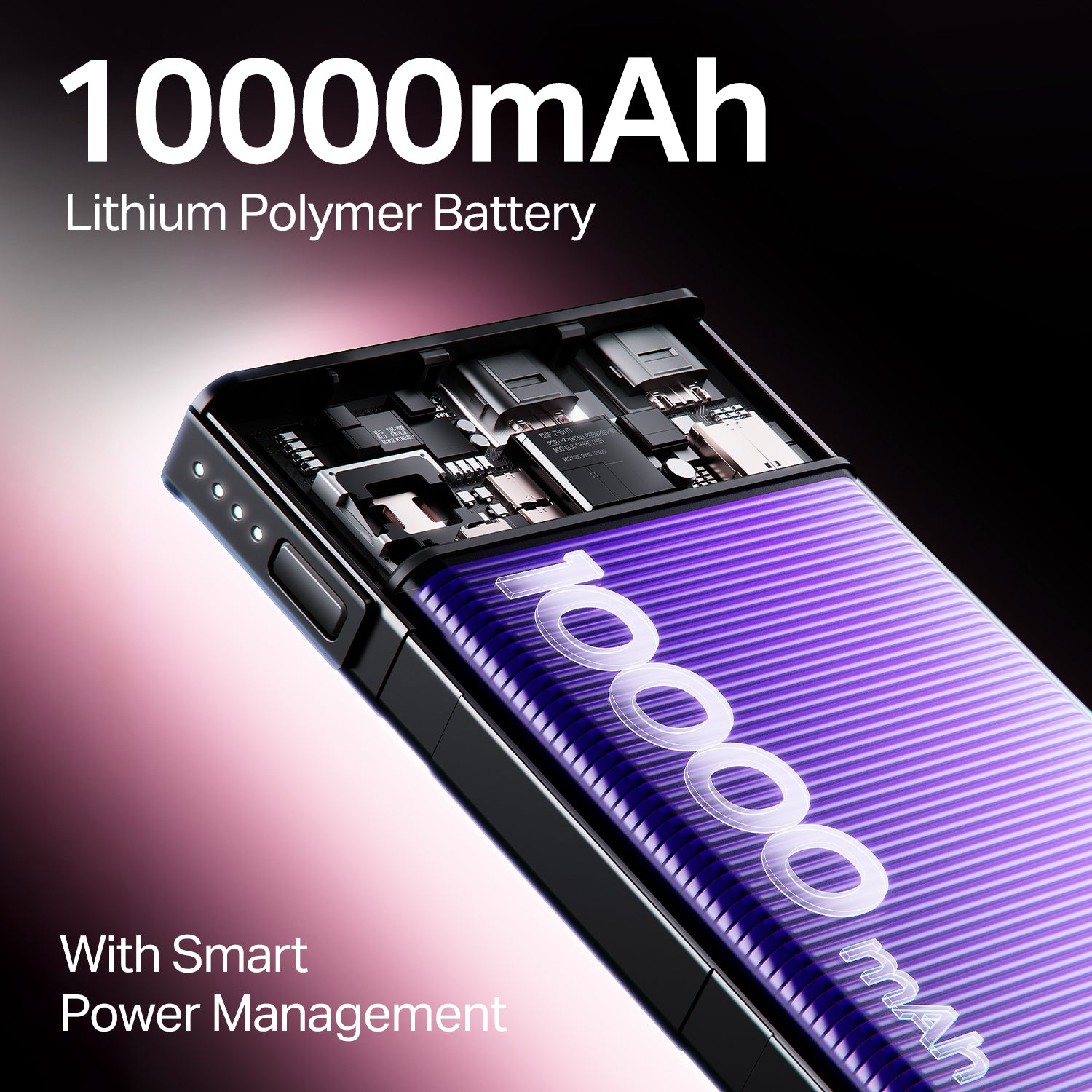 EnergyShroom PB300 | Powerbank with 10000mAh battery capacity with Smart IC protection, 22.5W fast charging