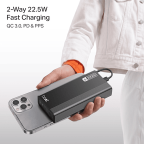 Energyshroom PB401 | Powerbank with 20000mAh Lithium Polymer Battery, Multiple Ports for Simultaneous Charging