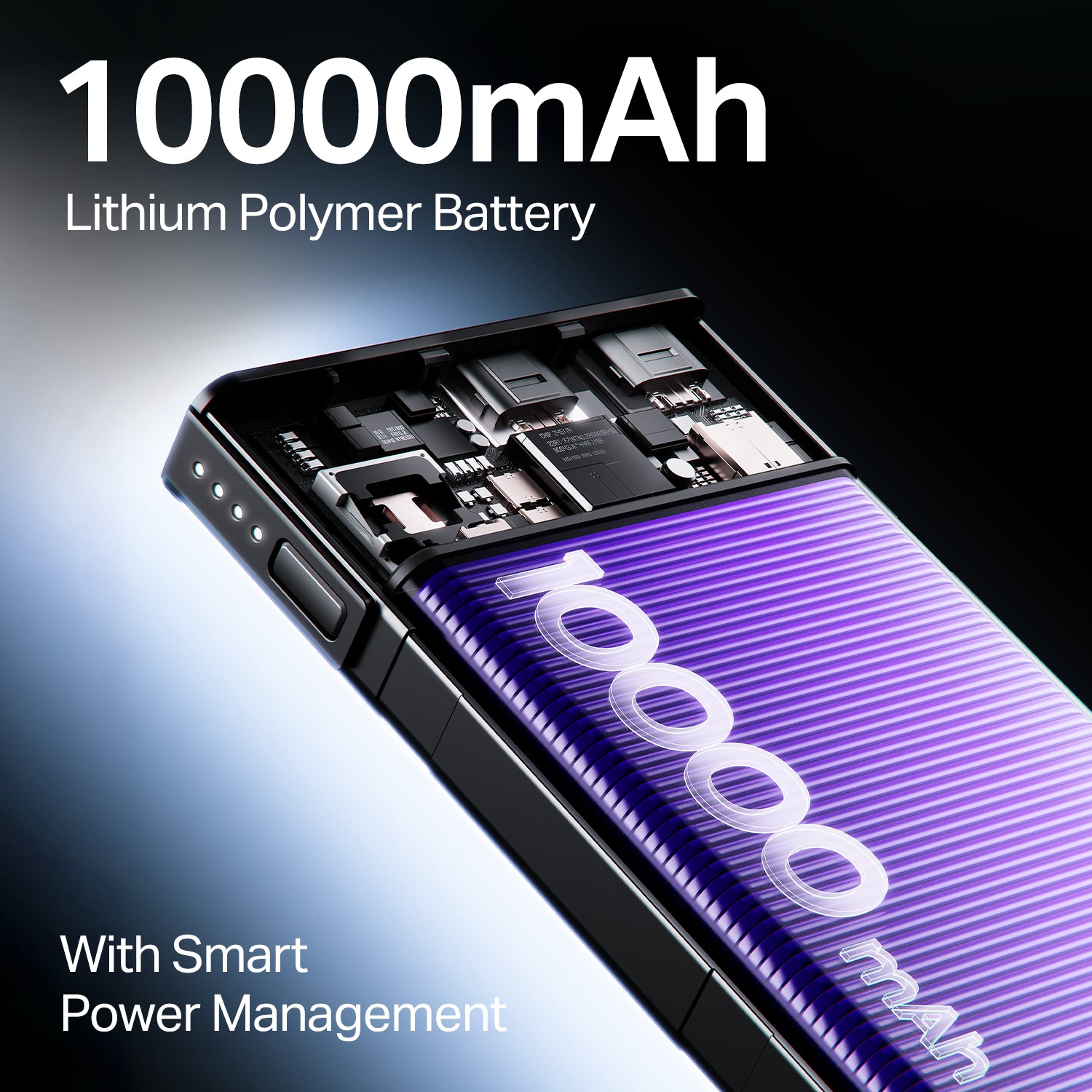 EnergyShroom PB300 | Powerbank with 10000mAh battery capacity with Smart IC protection, 22.5W fast charging