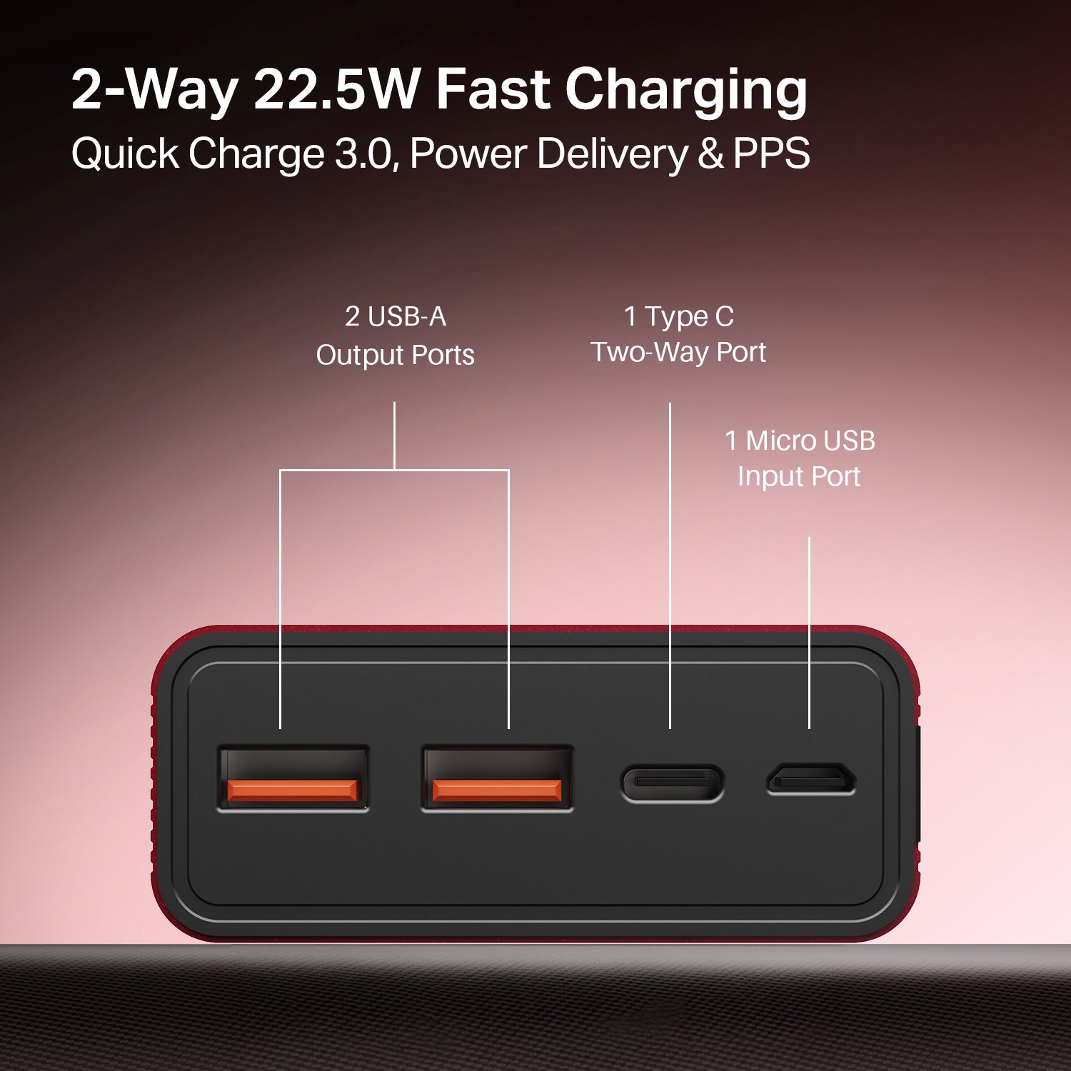 boAt Energyshroom PB400 | Powerbank with 20000mAh battery capacity with Smart IC protection