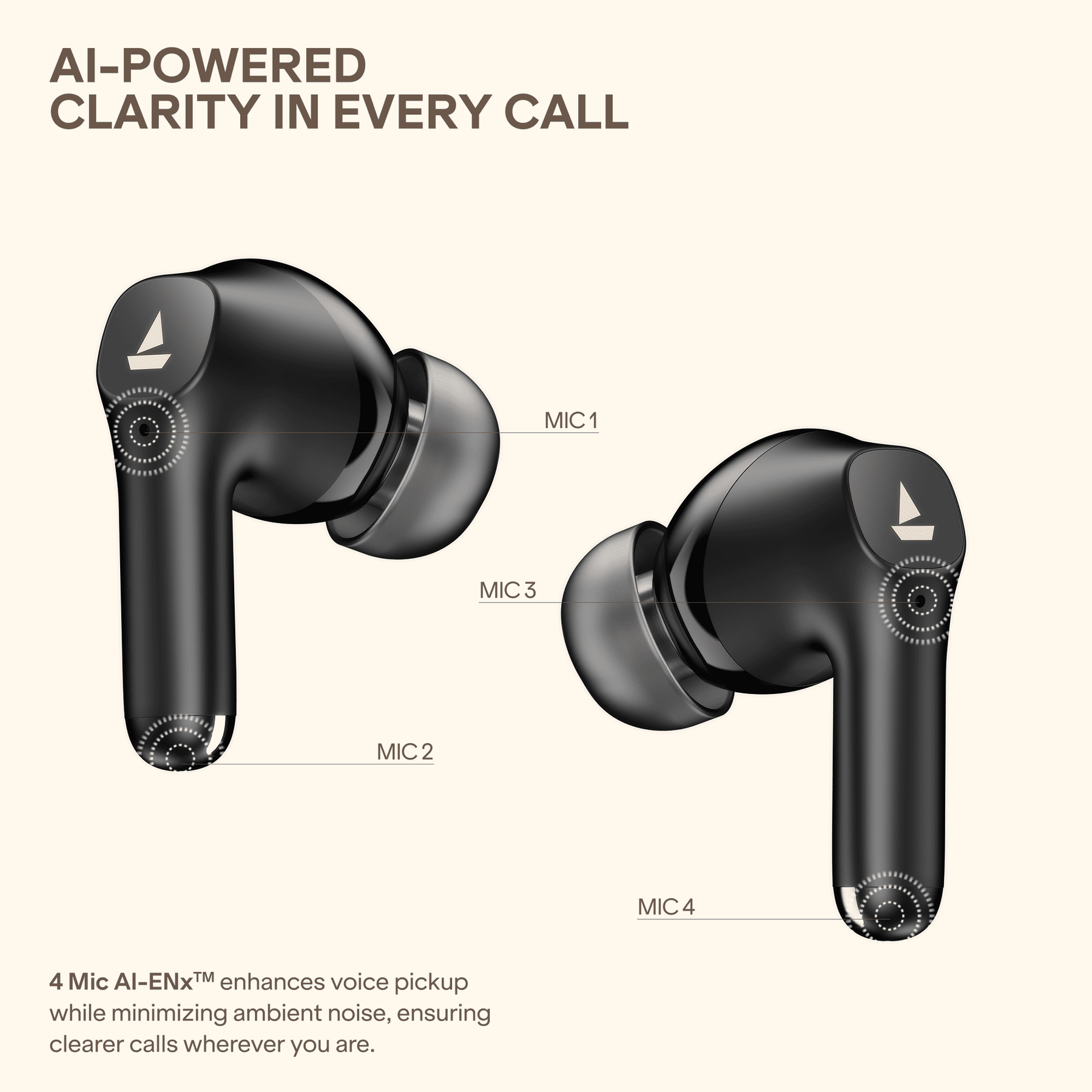 boAt Airdopes Prime Raga | Wireless Earbuds with 45H Playback, Dolby Audio & Quad Mics