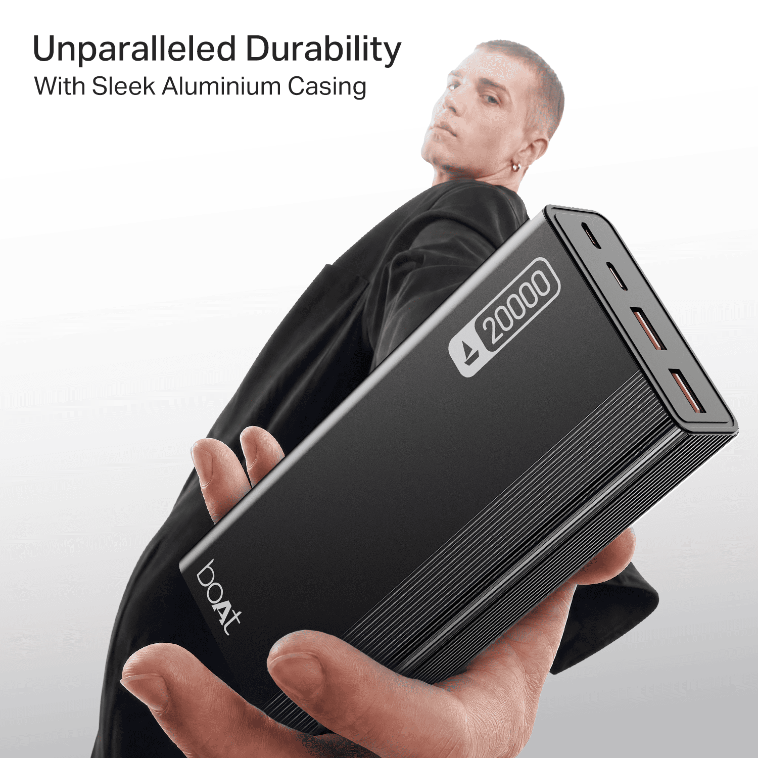 Energyshroom PB401 | Powerbank with 20000mAh Lithium Polymer Battery, Multiple Ports for Simultaneous Charging