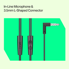 boAt BassHeads 212L | Wired Earphones with 10mm Drivers, In-Line Mic & 3.5mm L-Shaped Jack