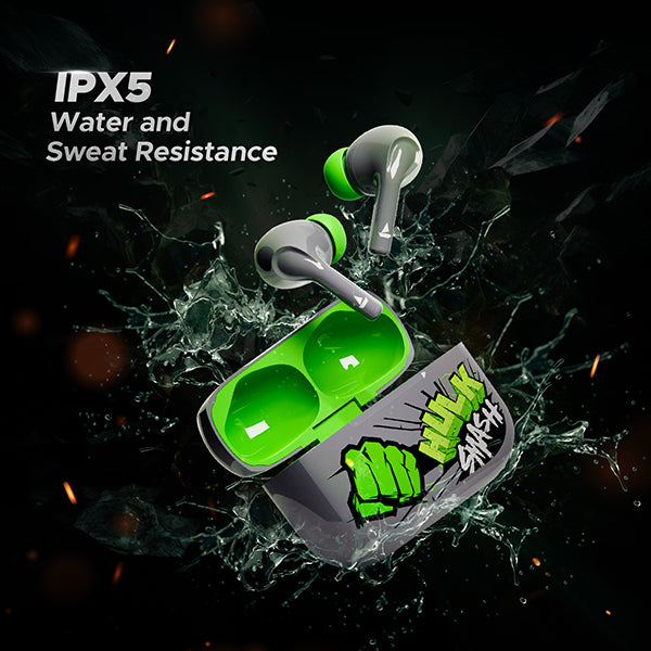 Marvel Earbuds Boat BoAt Airdopes 161 Hulk Edition Premium