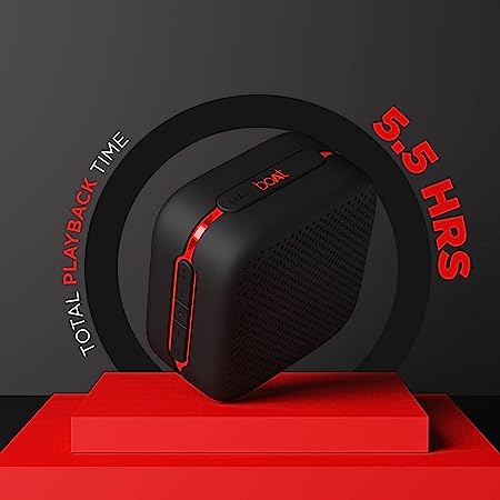 boAt Stone Cuboid | Portable Bluetooth Speaker with 5W Immersive Sound, IPX5 Water Resistant, Multiple Connectivity Modes