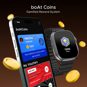 boAt Wave Aura | Smartwatch with 1.96" HD Display, 100+ Sports Modes, Functional Crown, Advanced BT Calling