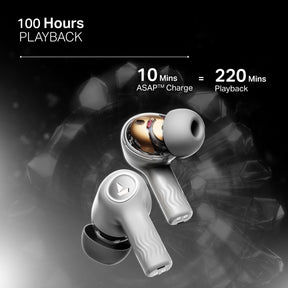 boAt Nirvana Crystl | Wireless Earbuds with 100 Hours Playback, Upto 32dB ANC, BEAST™ Mode, Adaptive EQ by Mimi